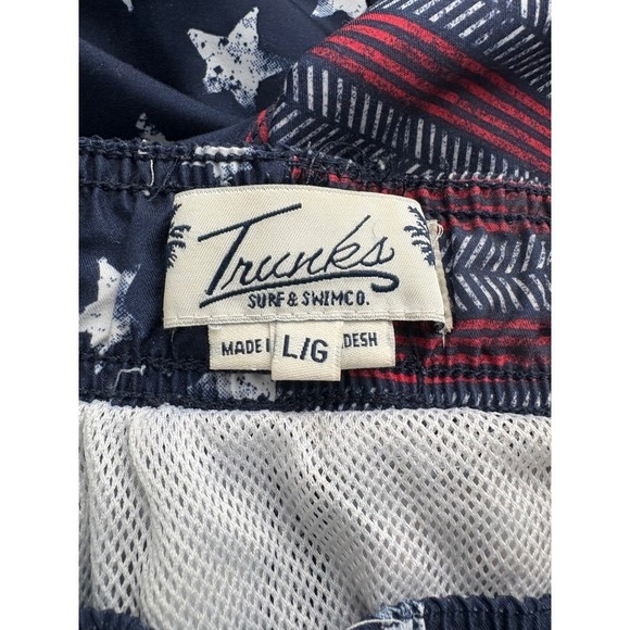 Trunks Surf & Swim Co. Swim Trunks American Flag Print Lined L - Picture 3 of 5